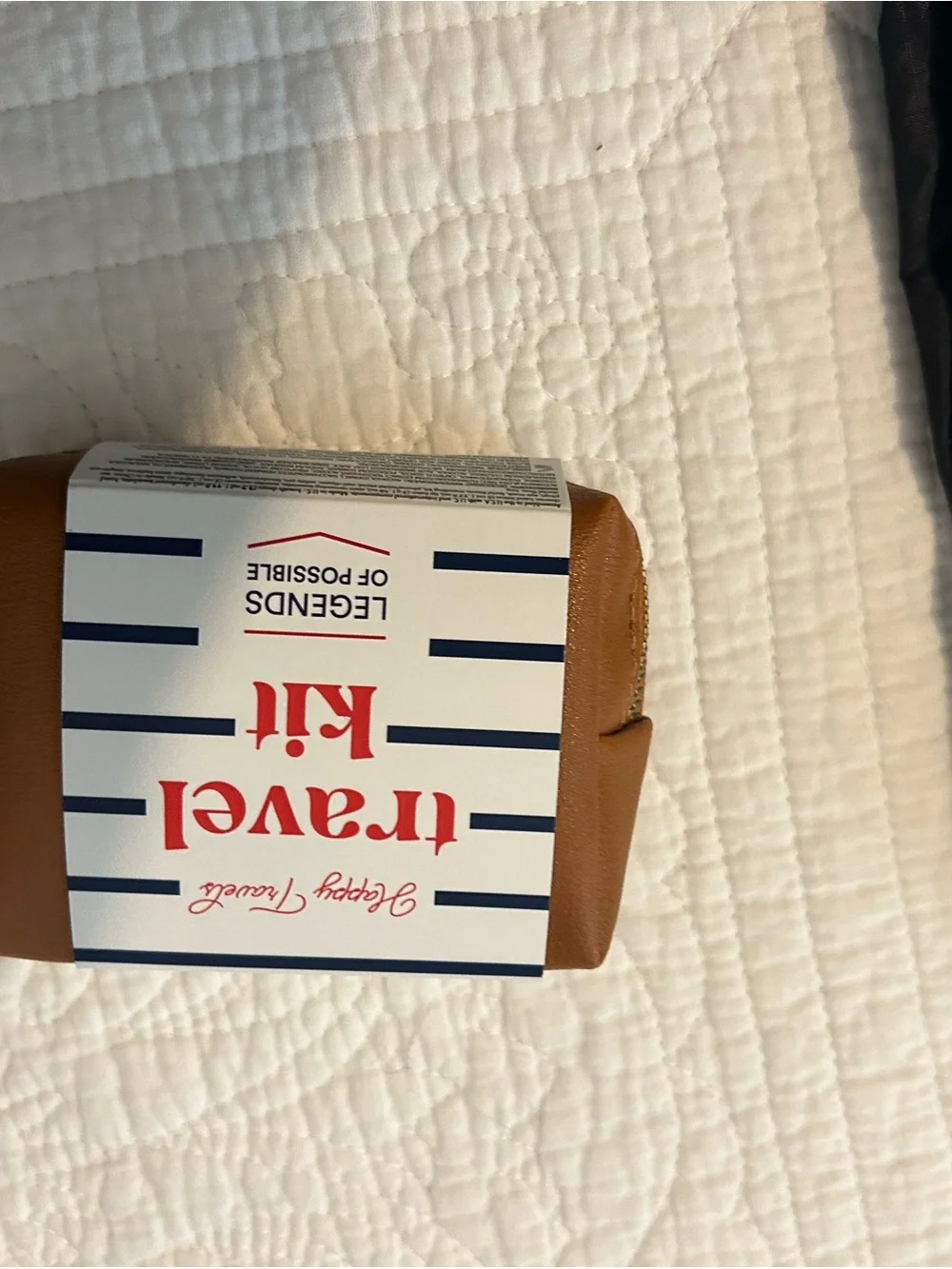 Navy Travel Kit Packing Organizer with Tan Accents